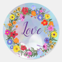 Liebe Blumen Aufkleber
