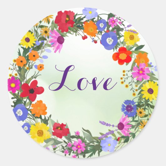 Liebe Blumen Aufkleber (Vorderseite)