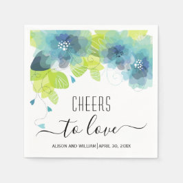 Liebe, Blumen, Blumenhochzeit Serviette