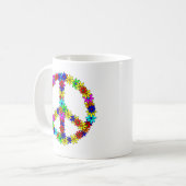 Liebe-Blumen-Friedenszeichen Kaffeetasse (Vorderseite Links)