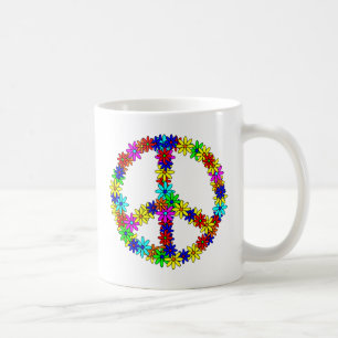 Liebe-Blumen-Friedenszeichen Kaffeetasse