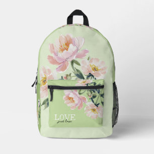 Liebe, Blumen und hübsches Kätzchen Bedruckter Rucksack