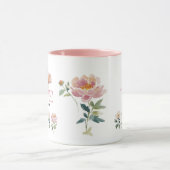 Liebe, Blumen und Kätzchen Schönes Mug Tasse (Zentrum)