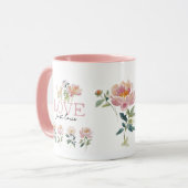 Liebe, Blumen und Kätzchen Schönes Mug Tasse (Vorderseite Links)