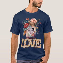 Liebe Blumenblume Herz Jar-Heart Form Custom Foto T-Shirt