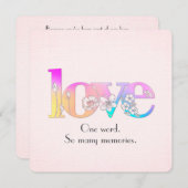 LIEBE Blumendesign für die Wetterneuerung Einladung (Vorne/Hinten)