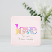 LIEBE Blumendesign für die Wetterneuerung Einladung (Stehend Vorderseite)