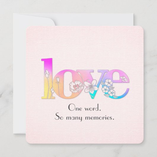 LIEBE Blumendesign für die Wetterneuerung Einladung (Vorderseite)