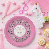 Liebe Blumendesign Papier-Teller für Sweet Heart Pappteller (Party)