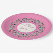 Liebe Blumendesign Papier-Teller für Sweet Heart Pappteller (Schrägansicht)