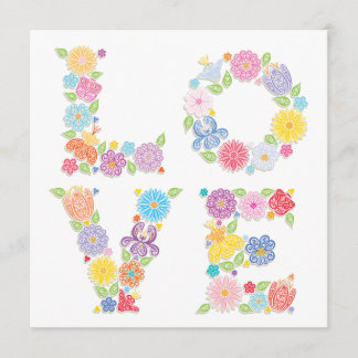 LIEBE Blumeneinladung Einladung