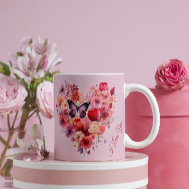 Liebe | Blumenherz | Valentinstag Kaffeetasse