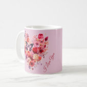 Liebe | Blumenherz | Valentinstag Kaffeetasse (Vorderseite Links)