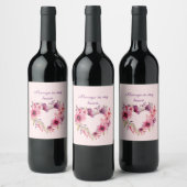 Liebe | Blumenherz | Valentinstag Weinetikett (Flaschen)