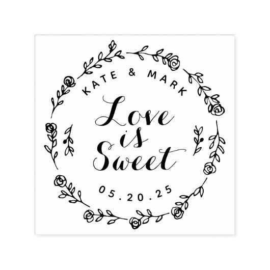 Liebe "Blumenkraut" ist süße Gastgeschenk Hochzeit Permastempel (Design)