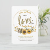 Liebe Blumenpaare Dusche Einladung (Stehend Vorderseite)