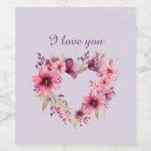 Liebe | Blumenstrauß | Valentinstag Weinetikett (Einzelnes Label)