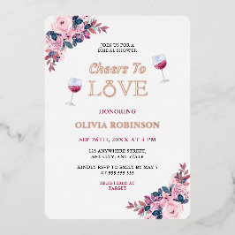 Liebe Blumenwein Thema Brautparty Folieneinladung