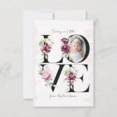 LIEBE Blush Floral Baby Girl's Birthday Guest Dankeskarte (Vorderseite)