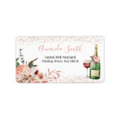 Liebe Blush Pink Brautparty-Adresse Adressaufkleber (Vorne)