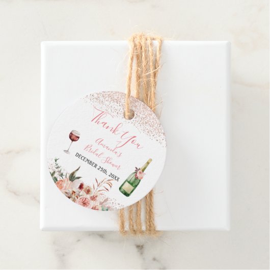 Liebe Blush Pink Brautparty Danke Geschenkanhänger (Beispiel)