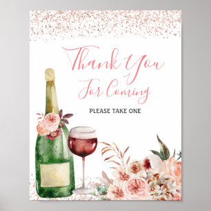 Liebe Blush Pink Brautparty Danke Poster