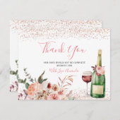 Liebe Blush Pink Brautparty Dankeskarte (Vorne/Hinten)