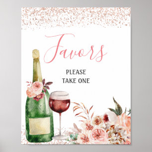 Liebe Blush Pink Brautparty Favoriten Poster