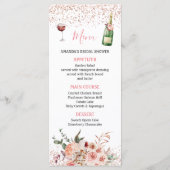 Liebe Blush Pink Brautparty Menükarte (Rückseite)