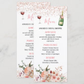 Liebe Blush Pink Brautparty Menükarte (Vorne/Hinten)