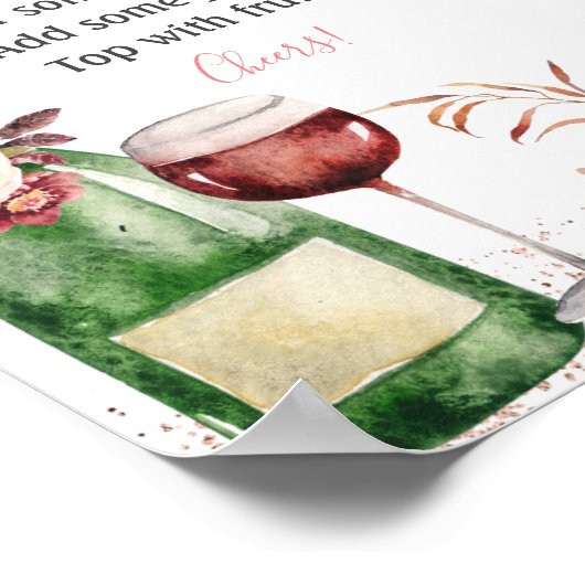 Liebe Blush Pink Brautparty Mimosa Bar Poster (Ecke)