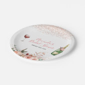 Liebe Blush Pink Brautparty Pappteller (Schrägansicht)