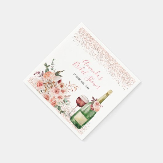 Liebe Blush Pink Brautparty Serviette (Ecke)