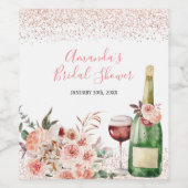 Liebe Blush Pink Brautparty Weinetikett (Einzelnes Label)