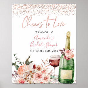 Liebe Blush Pink Brautparty Willkommen Poster