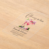 Liebe Blush Pink Floral Brautparty Acryleinladungen (Ablage )