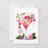 Liebe Blush Pink Floral Brautparty Dankeskarte (Rückseite)