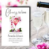 Liebe Blush Pink Floral Brautparty Einladung