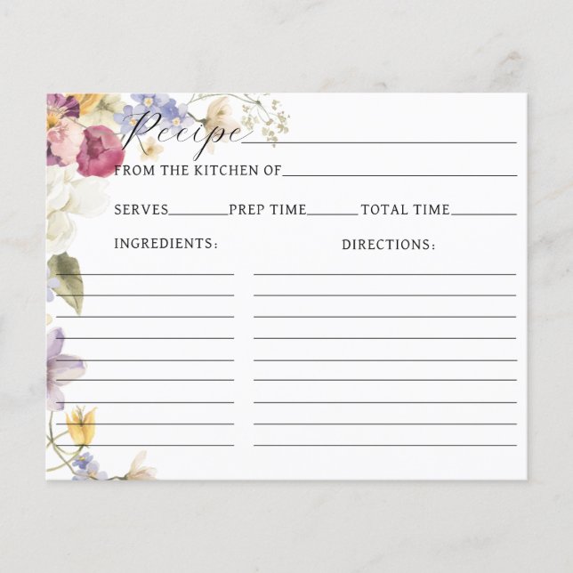 Liebe Blüte Wildblume Rustikales Brautparty Rezept (Vorderseite)