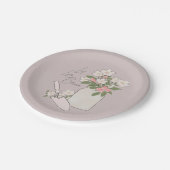 Liebe Blüten Blume Dusche gelassen Pappteller (Schrägansicht)