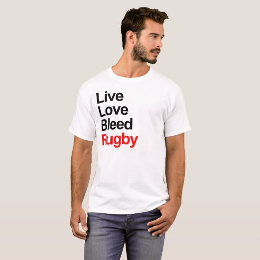 Liebe bluten Rugby T-Shirt (Vorne ganz)