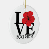 LIEBE Boca Raton Red Hibiskus Keramik Ornament (Rechts)