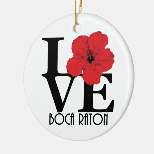 LIEBE Boca Raton Red Hibiskus Keramik Ornament (Links)