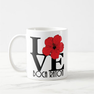 LIEBE Boca Raton Roter Hibiskus 1oz Zwei-Tonen-Kaf Kaffeetasse