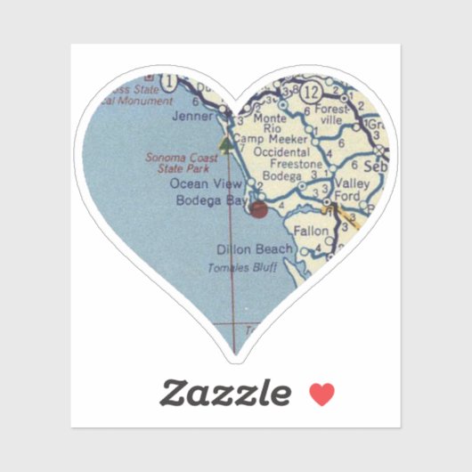 Liebe Bodega Bay Aufkleber (Blatt)