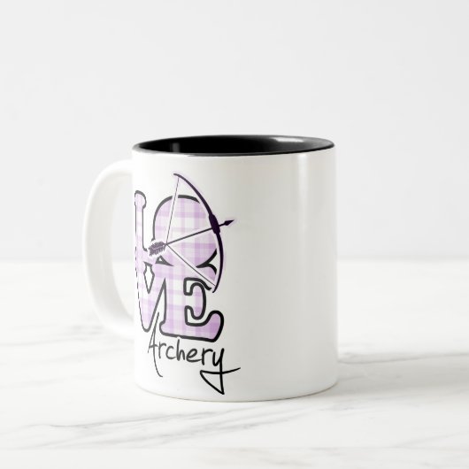 Liebe-Bogenschießen Zweifarbige Tasse (Vorderseite Links)