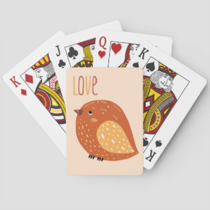 Liebe Boho Bird Design Typografie Spielkarten