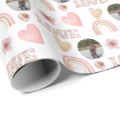 Liebe Boho Rainbow Foto Wrapping Paper Geschenkpapier (Rolleneckpunkt)