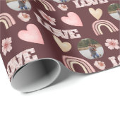 Liebe Boho Rainbow Foto Wrapping Paper Geschenkpapier (Rolleneckpunkt)