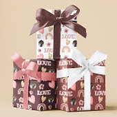 Liebe Boho Rainbow Foto Wrapping Paper Geschenkpapier Set